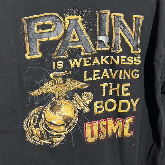 USMC Pain is Weakness Leaving The Body Tee - Picture 4 of 4